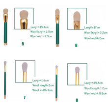 Load image into Gallery viewer, 15Pcs Professional Green Makeup Brushes Set Kit