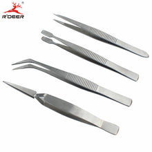 Load image into Gallery viewer, RDEER 4pcs Precision Electronics Tweezers Anti-Skid Forceps Stainless Steel Makeup Repair Multi Hand Tools