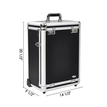 Load image into Gallery viewer, BLACK Rolling Makeup Case with Drawers
