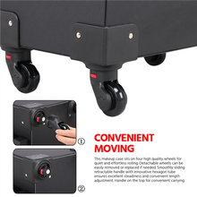 Load image into Gallery viewer, Professional Trolley NAIL OR MAKEUP Train Case Black