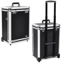 Load image into Gallery viewer, BLACK Rolling Makeup Case with Drawers