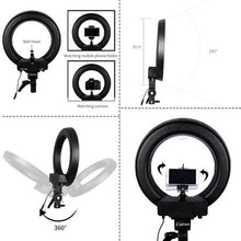 Load image into Gallery viewer, LED Ring Light w/ Stand Dimmable 5500K Light Kit for BEAUTY Camera, Smartphone, YouTube, Photography, Video