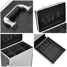 Load image into Gallery viewer, BLACK Rolling Makeup Case with Drawers