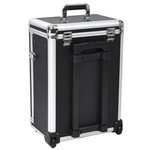Load image into Gallery viewer, BLACK Rolling Makeup Case with Drawers