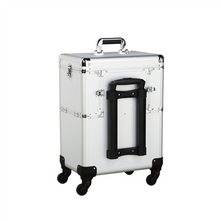 Load image into Gallery viewer, Aluminum Trolley NAIL TECH OR Makeup Case Rolling Beauty Cosmetic Lock Box