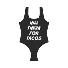 Load image into Gallery viewer, unique twerk tacos one piece swimsuit 
