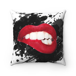 Makeup Lip Polyester Square Pillow
