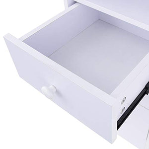 WHITE NAIL TECHNICIAN TABLE MANICURIST DESK WITH DRAWERS