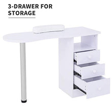Load image into Gallery viewer, WHITE NAIL TECHNICIAN TABLE MANICURIST DESK WITH DRAWERS
