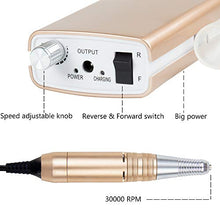 Load image into Gallery viewer, GOLD Professional Rechargeable Nail Drill Machine 30,000RPM WITH BAG AND TOOLS
