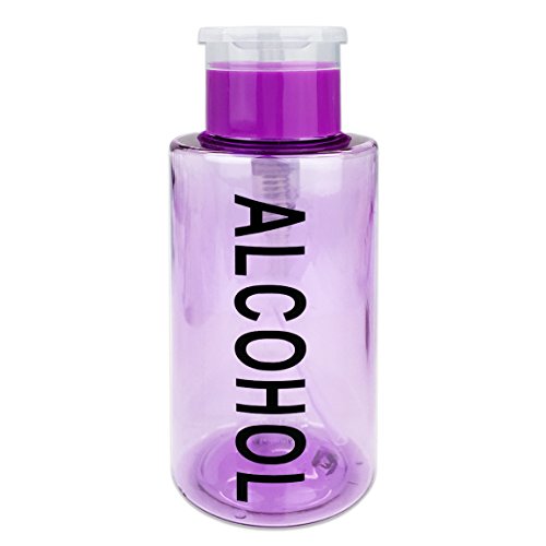 10oz. Alcohol Labeled Liquid Push Down Pump Dispenser Bottle with Flip Top Cap