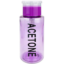 Load image into Gallery viewer, 7oz. Acetone Labeled Liquid Push Down Pump Dispenser Bottle
