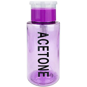 7oz. Acetone Labeled Liquid Push Down Pump Dispenser Bottle