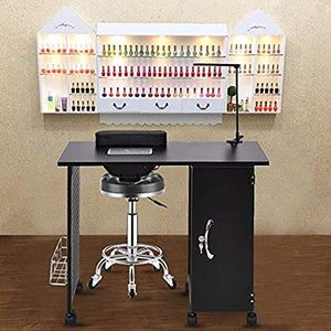 Manicure Nail Table, Steel Frame Nail Station Table Manicure Salon Spa Table Nail Art Desk