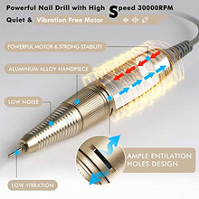 Load image into Gallery viewer, CHAMPAGNE PROFESSIONAL 30,000 RPM Nail Drill for Acrylic Nails
