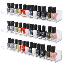 Load image into Gallery viewer, 66-90 Bottles3 OR 6 Pack Clear Acrylic Shelf Nail Polish Rack
