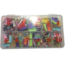 Load image into Gallery viewer, 500 Pcs 12 Color OMBRE OR French False Acrylic Gel Nail Art Tips Half with Box

