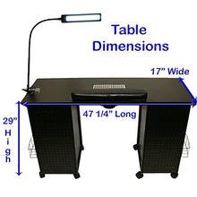 Load image into Gallery viewer, Black Steel Vented Double Storage Manicure Nail Table Desk Salon Spa Equipment &amp; FREE LAMP!
