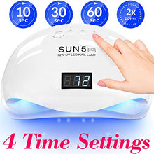 Load image into Gallery viewer, DOUBLE HAND SUN 5 Pro Best UV LED Nail Lamp 72W
