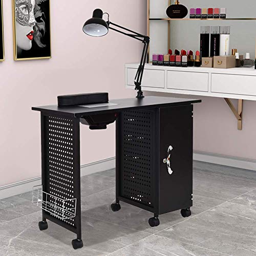 Manicure Nail Table, Steel Frame Nail Station Table Manicure Salon Spa Table Nail Art Desk