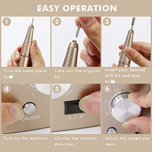 CHAMPAGNE PROFESSIONAL 30,000 RPM Nail Drill for Acrylic Nails
