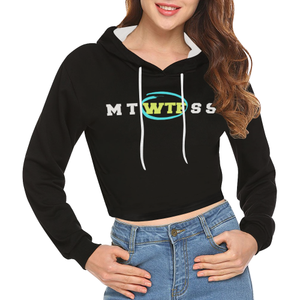 Crop Top Black and White Novelty Hoodie for Women Up to 2XXL Plus Size