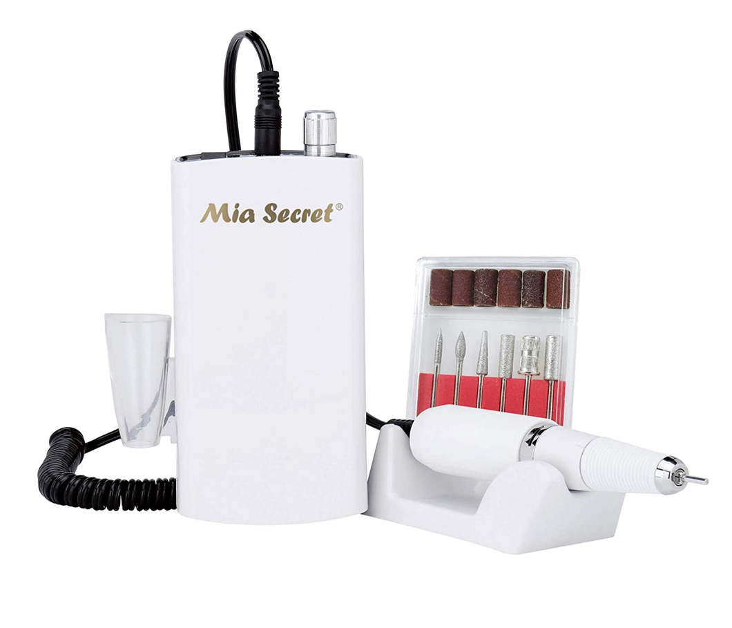 Mia Secret Pro-Speed Rechargeable Nail Drill E-File for Acrylic Nails White - Safe & Convenient Manicure and Pedicure Tool for Beginners & Professionals - Portable, High Speed, Low Heat Equipment