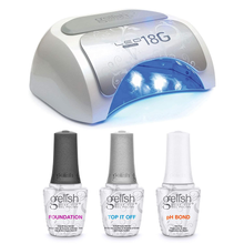 Load image into Gallery viewer, Gelish 18G LED Nail Polish Curing Light &amp; Terrific Trio Gel Polish Essentials Set with Foundation, Ph Bond, and Top It Off
