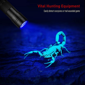 Dorlink UV Black Light Flashlight, Portable Pet Urine Detector, 51 LED 395Nm Handheld UV Flashlights for Dry Stains, Scorpions and Bed Bugs, Free UV Sunglasses and 3 AA Batteries Included (12-Leds)