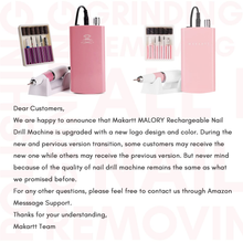 Load image into Gallery viewer, Makartt MALORY 30000RPM Nail Drill Machine Rechargeable Portable Electric E File Remove Acrylic Gel with Nail Bits
