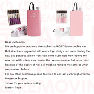 Makartt MALORY 30000RPM Nail Drill Machine Rechargeable Portable Electric E File Remove Acrylic Gel with Nail Bits