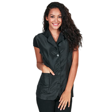 Load image into Gallery viewer, Betty Dain Kool Breeze Mesh Back Salon Stylist Vest, Unique Stretch Mesh Back for Breathability, Pockets with Zippered Bottoms, Button Closure, Lightweight, Water Resistant Polyester Fabric, M/L
