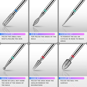 INFELING Nail Drill Bits Set - Nail Bits for Nail Drill, Efile Nail Drill Bits for Acrylic Nails 10Pcs 3/32 Inch Nail Bits for Remove Acrylic Gel Nails Cuticle Manicure Pedicure Tools