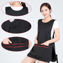 Load image into Gallery viewer, YUENA CARE Hairdresser Apron for Hair Stylist Salon Aprons Waitress Clothes Vest with Pockets Black

