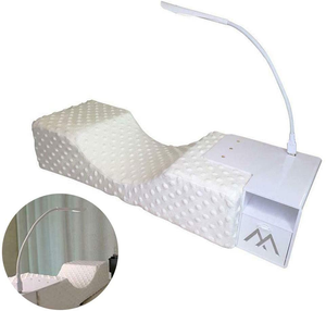 EMVANV Eyelash Extension Set, Ergonomic U-Shaped Memory Foam Pillow Acrylic Shelf Adjustable USB LED Light Makeup Tool Set for Beauty Salon