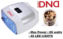 Load image into Gallery viewer, Daisy DND 60W LED UV Nail Curing Lamp Light for Gel Nail Polish, 42 LED Lights, Auto-On Sensing System, Digital Timer (WHITE) W/Glitter
