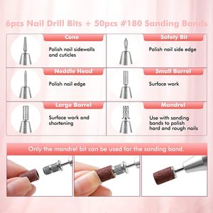 Professional Nail Drill - Btartbox Nail Drill Machine, Electric Nail Drills for Acrylic Nails Efile Nail Drill E File Kit for Home Salon Use, Pink
