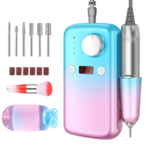 Rechargeable Nail Drill Machine 35000RPM Cordless Electric Nail File Professional Acrylic Nail Drill Kit for Gel Nails Manicure Pedicure Polishing Shape Tools for Home and Salon Use