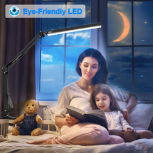 Load image into Gallery viewer, Hafundy LED Desk Lamp,Adjustable Eye-Caring Desk Light with Clamp,Swing Arm Lamp Includes 3 Color Modes,10 Brightness Levels Table Lamps with Memory Function,Desk Lamp for Home,Office,Reading(Black)
