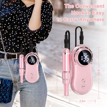Load image into Gallery viewer, Professional Rechargeable 35000 Rpm Nail Drill, Portable Electric E File Machine for Acrylic, Gel Nails, Manicure Pedicure Polishing with 11Pcs Nail Drill Bits and Sanding Bands for Home and Salon Use
