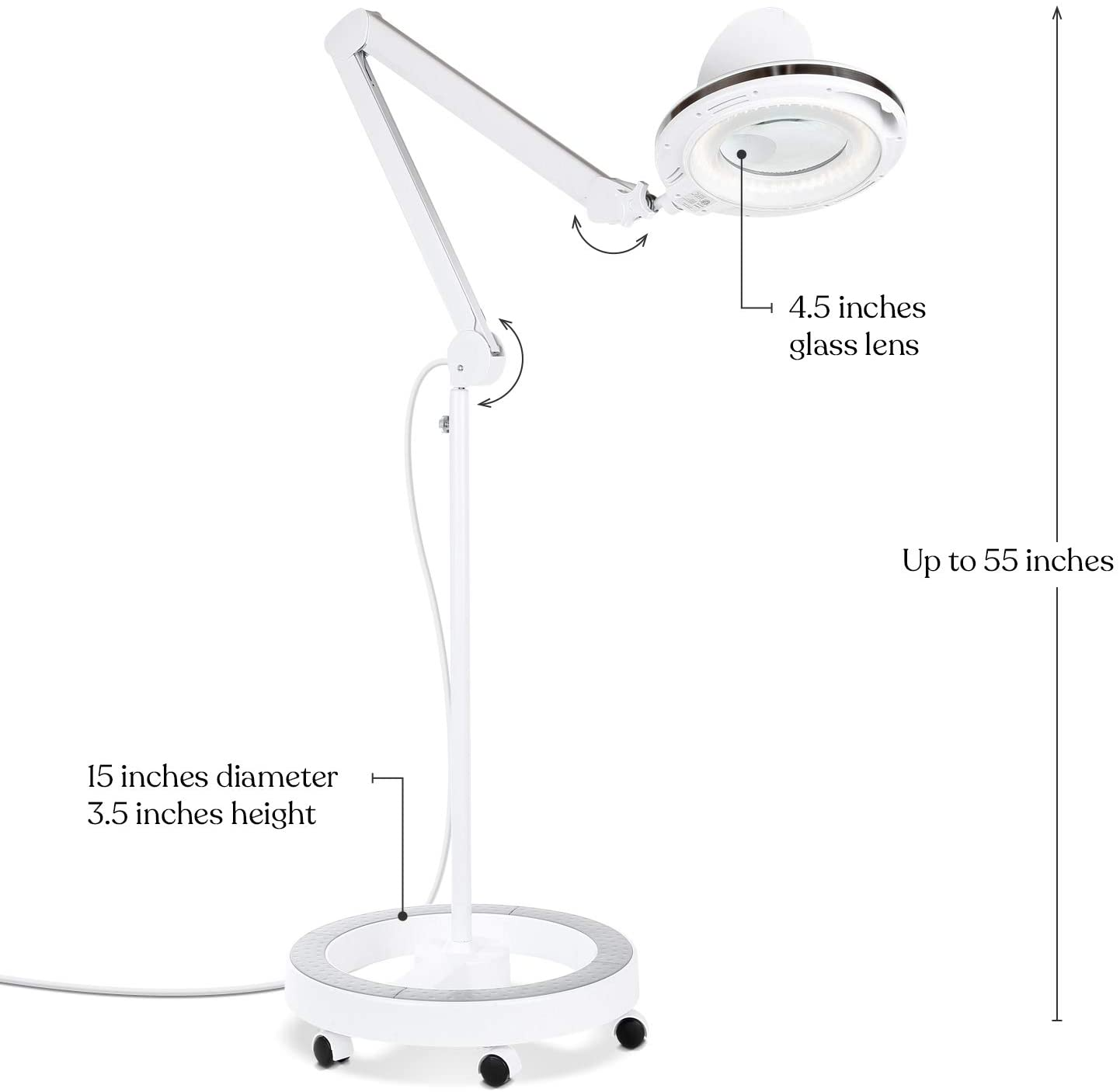 Brightech Lightview Pro 6 Wheel Rolling Base Magnifying Floor Lamp - M –  SHECAGO BEAUTY SOURCE