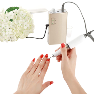 Miss Sweet Portable Nail Drill Machine Rechargeable Electric Nail File for Acrylic (Sweet Gold)