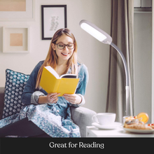 Load image into Gallery viewer, Brightech Litespan Slim - Super Bright LED Lamp for Reading &amp; Crafts - Dimmable Lash Light with 3 Light Colors Incl. Natural Daylight - Adjustable Gooseneck Pole Lamp for Offices
