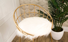 Load image into Gallery viewer, Devon &amp; Claire Genie Gold and Faux Fur Bar Stool
