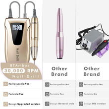 Load image into Gallery viewer, Cordless Nail Drill - Portable Efile Nail Drill, Btartbox 30000RPM Nail Drill Machine Rechargeable Electric Professional Nail Drill for Acrylic Nails, Gift for Women Home and Salon Use, Gold
