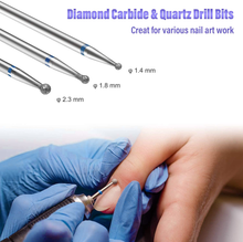 Load image into Gallery viewer, 10Pcs Professional Ceramic Nail Drill Bits Set - Yafex 3/32&#39;&#39; Diamond Carbide Nail Drill Bit Rotary Burrs for Electric Manicure Pedicure Nail File Machine
