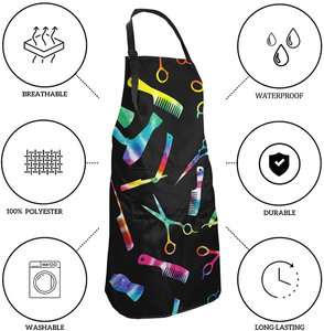 Kitchen BBQ Bib Apron Waterproof and Oil Proof Great for Men Women Adult Adjustable Bib Aprons with 2 Pockets