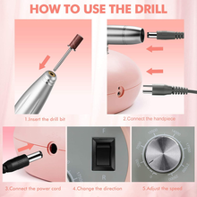 Load image into Gallery viewer, Professional Nail Drill - Btartbox Nail Drill Machine, Electric Nail Drills for Acrylic Nails Efile Nail Drill E File Kit for Home Salon Use, Pink

