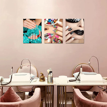 Load image into Gallery viewer, Innopics 3 Piece Modern Canvas Painting Fashion Woman Art Print Manicure Picture Set of 3 Beauty Nail Salon Wall Art Decor for Living Room Bedroom Office Giclee Print Ready to Hang 12X16Inchx3Pcs
