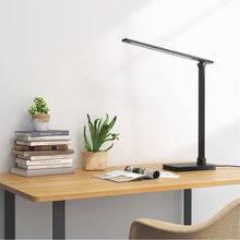 Load image into Gallery viewer, Lepro LED Desk Lamp with USB Charging Port Dimmable Home Office Lamp Touch Control Bright Reading Table Lamp, 3 Color Modes with 5 Brightness Level, Eye Caring Natural Light Modern Task Lamp (Black)
